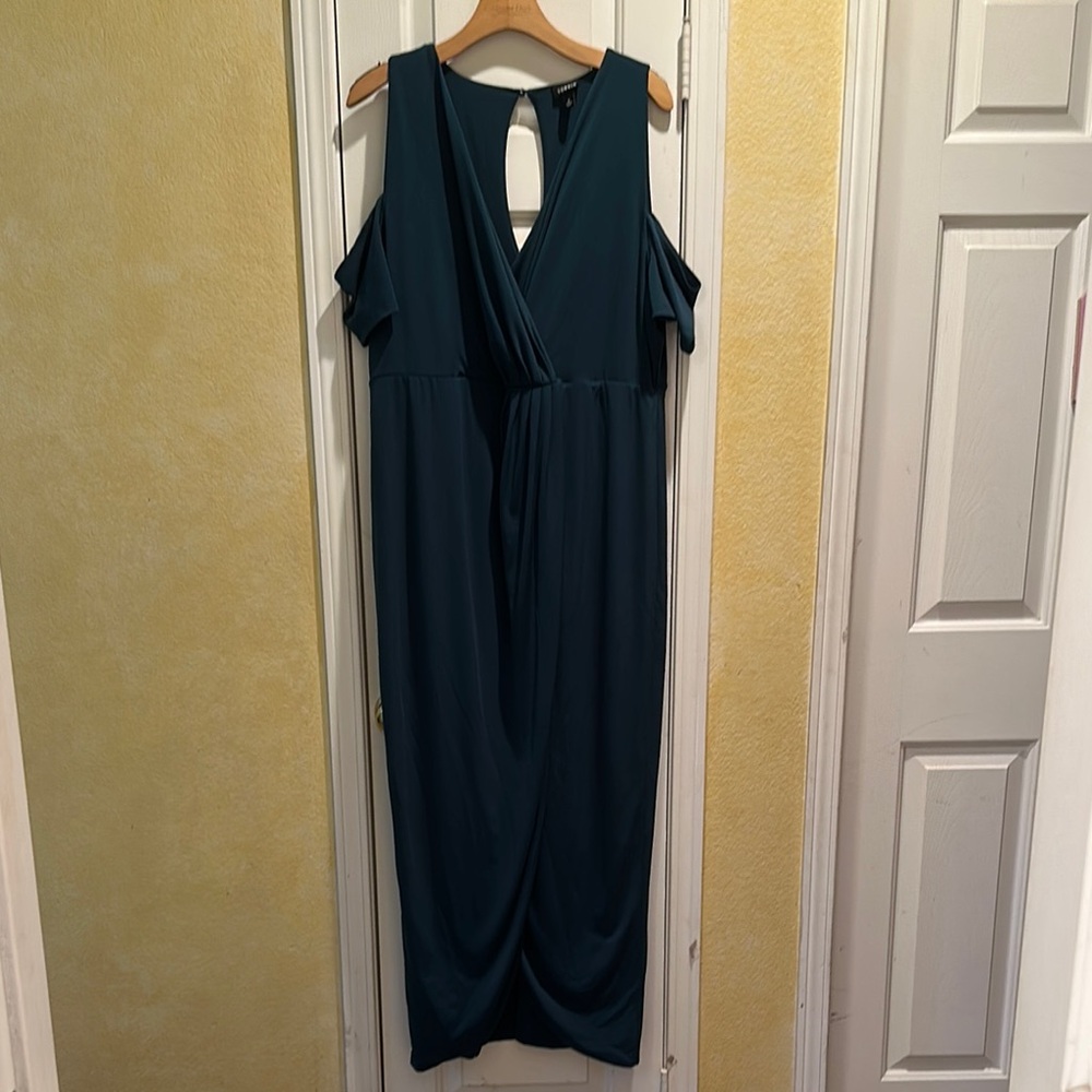 Torrid Elegant Teal Cold Shoulder Dress